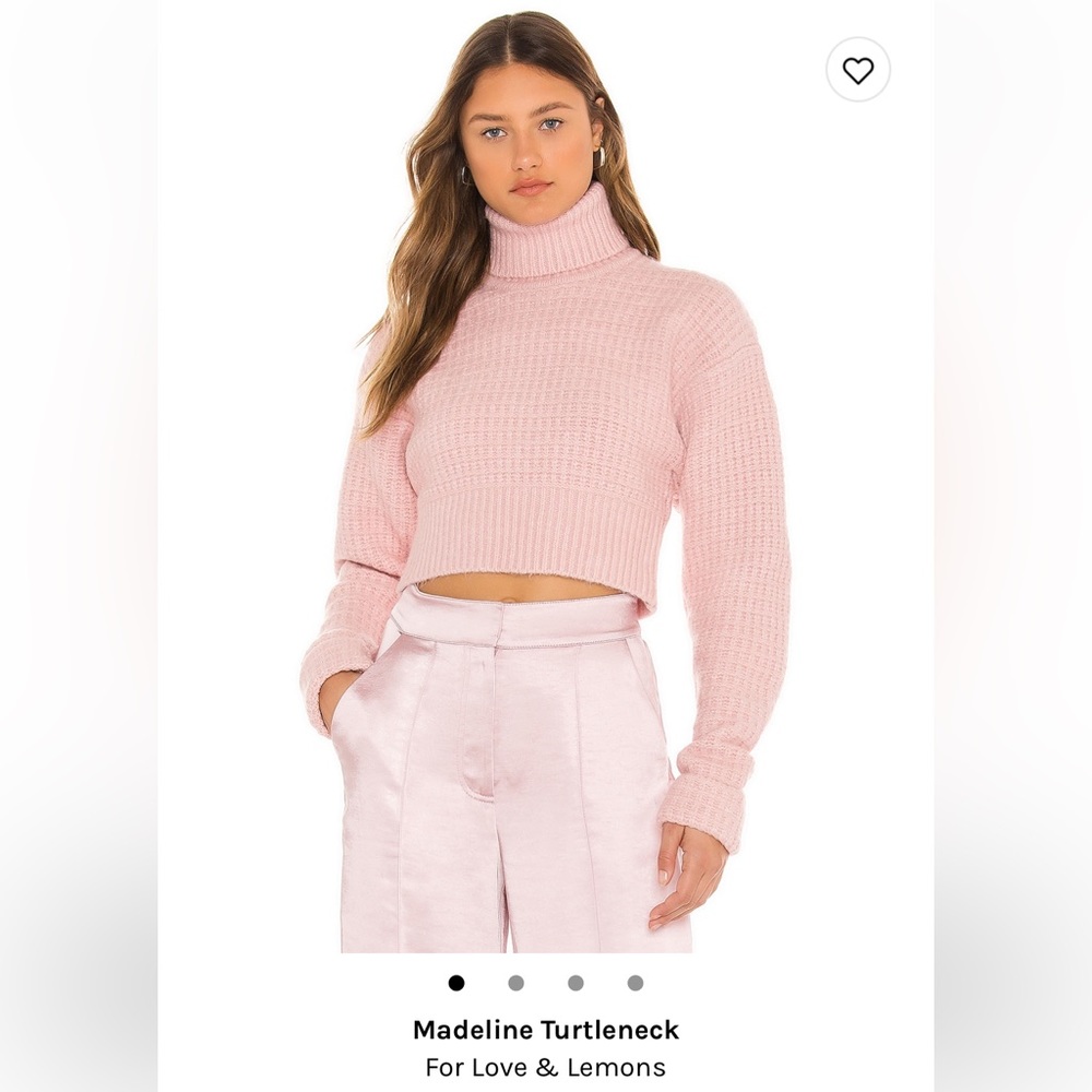 For Love & Lemons pink Madeline turtleneck NWOT